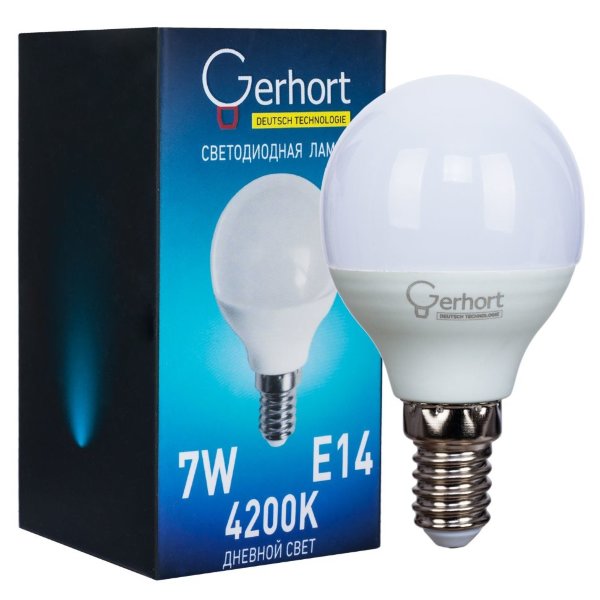 Светодиодная лампа 7W GERHORT G45 LED 4200K E14 — Дзинь ля-ля