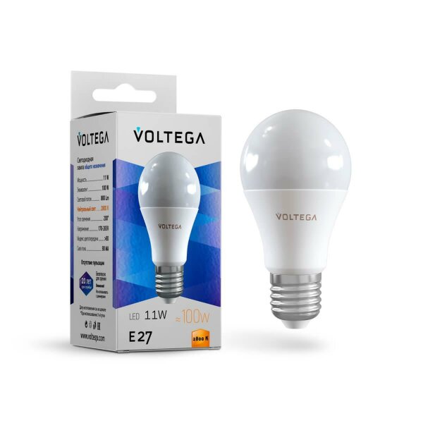Лампа светодиодная Voltega E27 10.5W 2800К матовая VG2-A2E27warm11W 5737 — Дзинь ля-ля