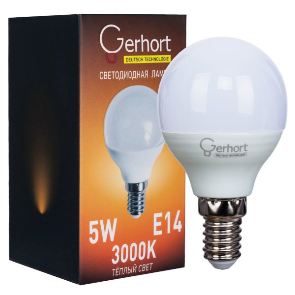 Светодиодная лампа 5W GERHORT G45 LED 3000K E14 — Дзинь ля-ля