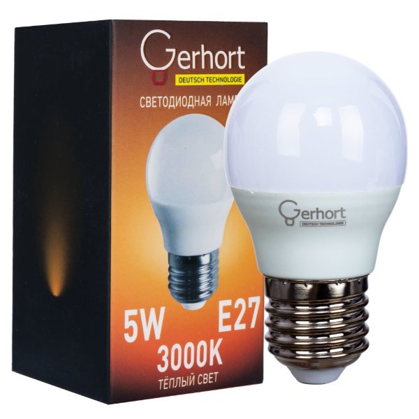 Светодиодная лампа 5W GERHORT G45 LED 3000K E27 — Дзинь ля-ля