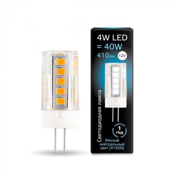 Лампа Gauss LED G4 12V 4W 410lm 4100K керамика — Дзинь ля-ля