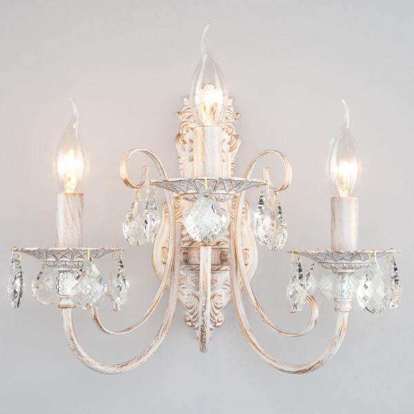 Бра Eurosvet 3305/3 белый с золотом/прозрачный хрусталь Strotskis &mdash; Дзинь ля-ля
