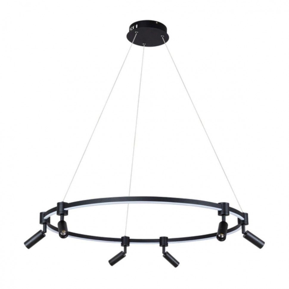 Подвесная светодиодная люстра Arte Lamp Ring A2186SP-1BK фото 1 — Дзинь ля-ля