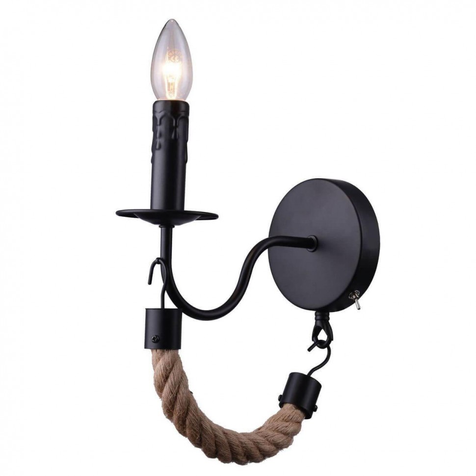 Бра Arte Lamp Marsiglia A8956AP-1BK фото 1 &mdash; Дзинь ля-ля