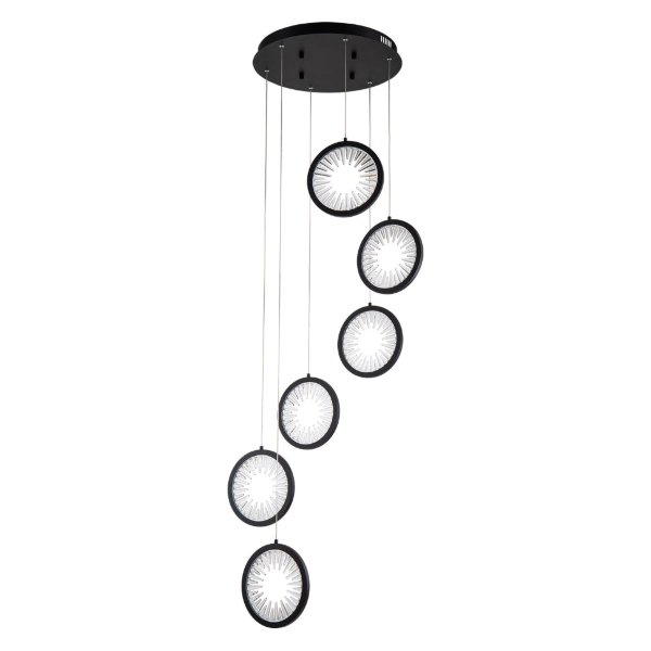 Люстра Gerhort Gh61t253/6P BK LED 96W 3000K — Дзинь ля-ля