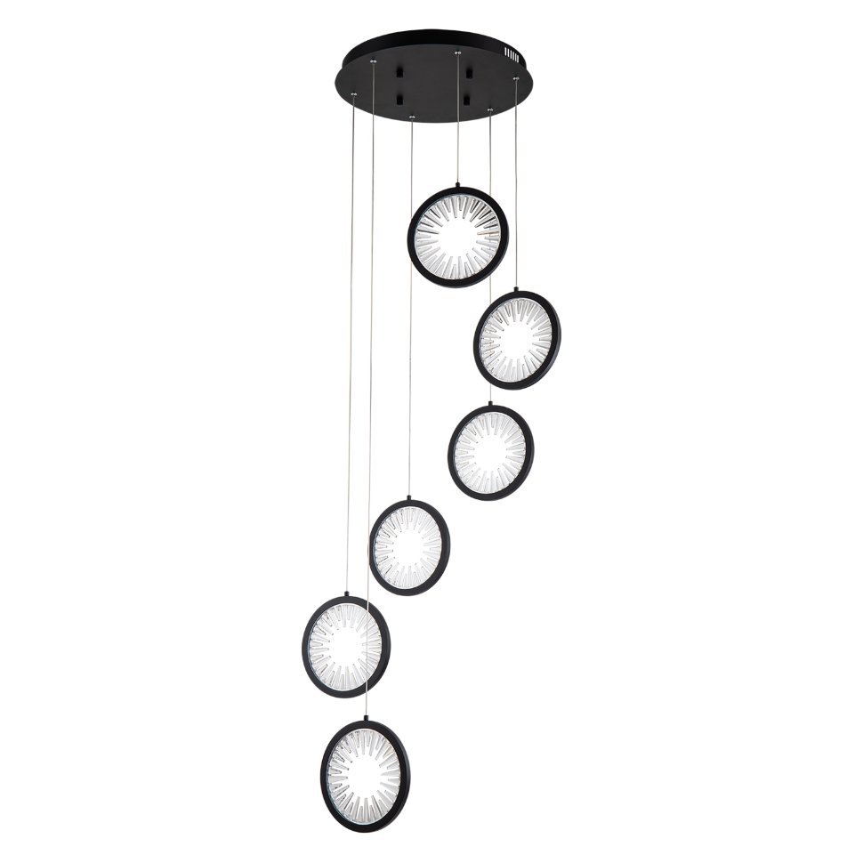 Люстра Gerhort Gh61t253/6P BK LED 96W 3000K фото 1 — Дзинь ля-ля