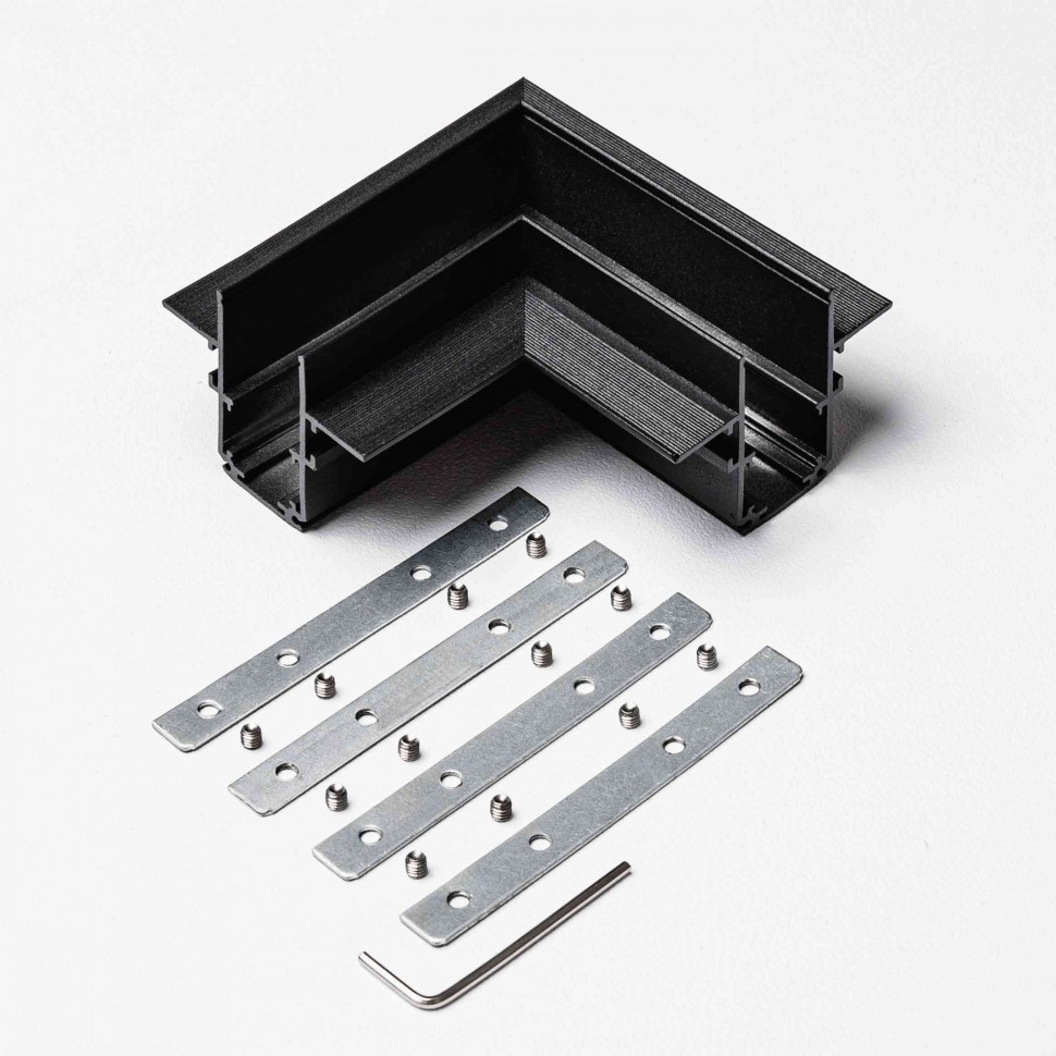 Угловой коннектор для встраиваемого магнитного трекового шинопровода под ГКЛ 12,5мм MKA-3R-CC-B, Черный фото 1 — Дзинь ля-ля