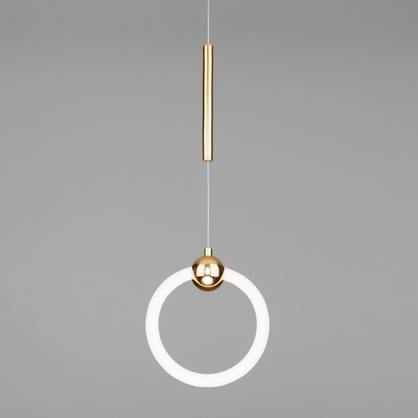 Подвесной светодиодный светильник Eurosvet Rim 90165/1 золото &mdash; Дзинь ля-ля