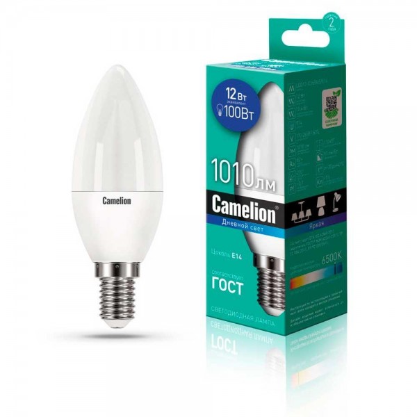 Лампа светодиодная Camelion E14 12W 6500K LED12-C35/865/E14 13691 — Дзинь ля-ля