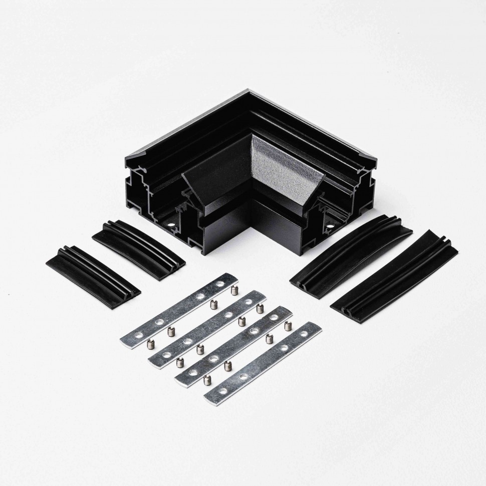 Угловой коннектор MKA-3R2-CC-B для магнитного трекового шинопровода для натяжных потолков серии MKT-3R2, Черный фото 1 — Дзинь ля-ля