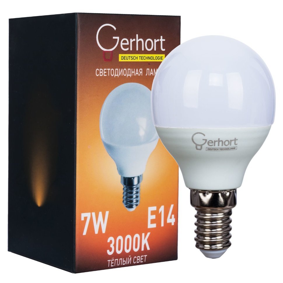 Светодиодная лампа 7W GERHORT G45 LED 3000K E14 фото 1 &mdash; Дзинь ля-ля