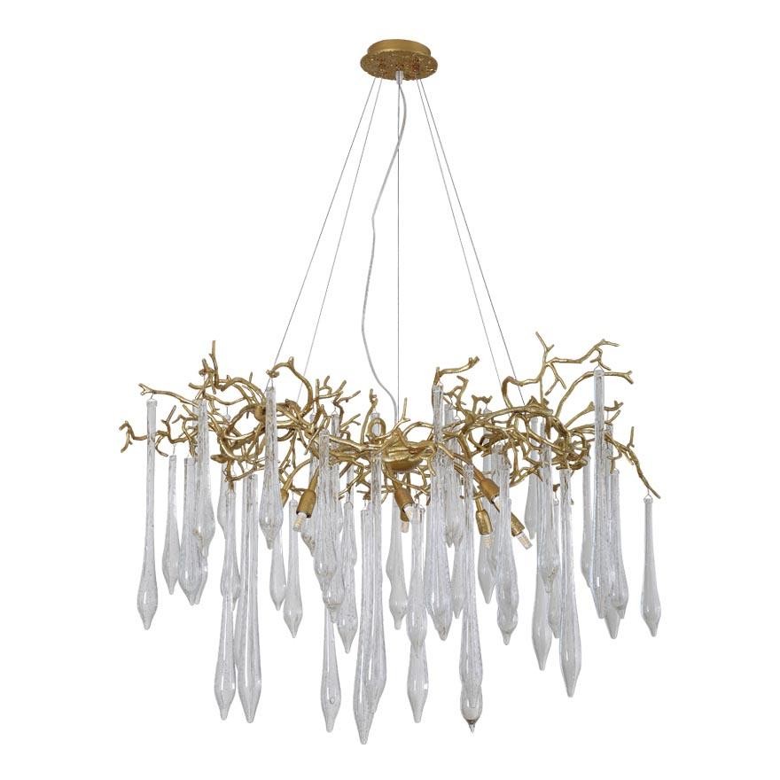Подвесная люстра Crystal Lux Reina SP8 D1000 Gold Pearl фото 1 &mdash; Дзинь ля-ля
