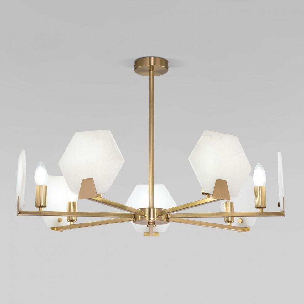 Потолочная люстра Eurosvet Marble 60158/7 латунь фото 1 &mdash; Дзинь ля-ля