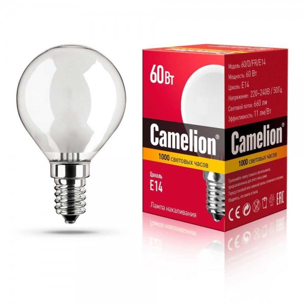 Лампа накаливания Camelion E14 60W 60/D/FR/E14 9870 — Дзинь ля-ля