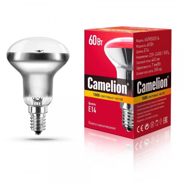 Лампа накаливания Camelion E14 60W 60/R50/E14 8978 — Дзинь ля-ля