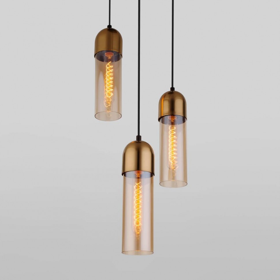 Подвесная люстра Eurosvet Airon 50180/3 янтарный фото 1 &mdash; Дзинь ля-ля