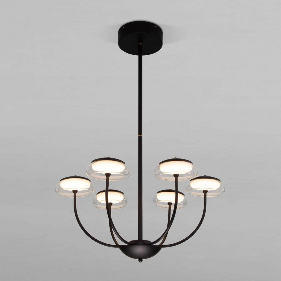 Подвесная светодиодная люстра Eurosvet Fungo 50388 LED черный фото 1 &mdash; Дзинь ля-ля