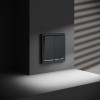 Проходной переключатель встраиваемый VOLTUM S70 двухклавишный с подсветкой 10А, (графит) фото 4 &mdash; Дзинь ля-ля