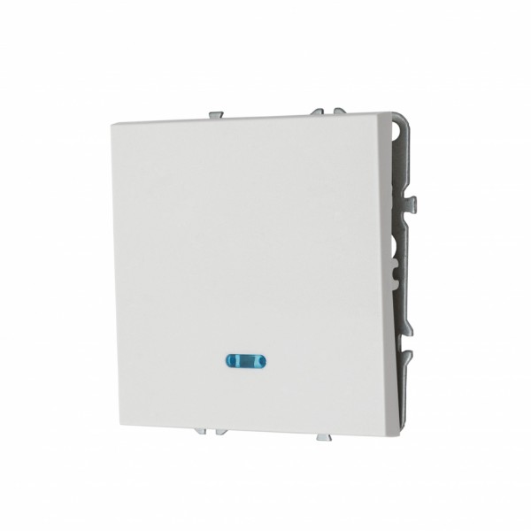 Выключатель одноклавишный с подсветкой MIKAMI 16 А, 250 В белый глянцевый — Дзинь ля-ля