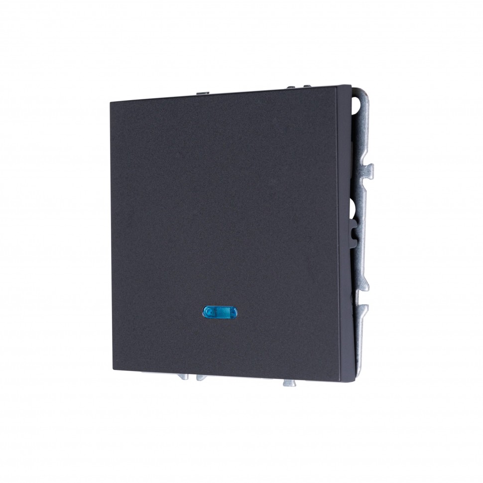 Выключатель одноклавишный с подсветкой MIKAMI 16 А, 250 В черный soft touch фото 1 — Дзинь ля-ля