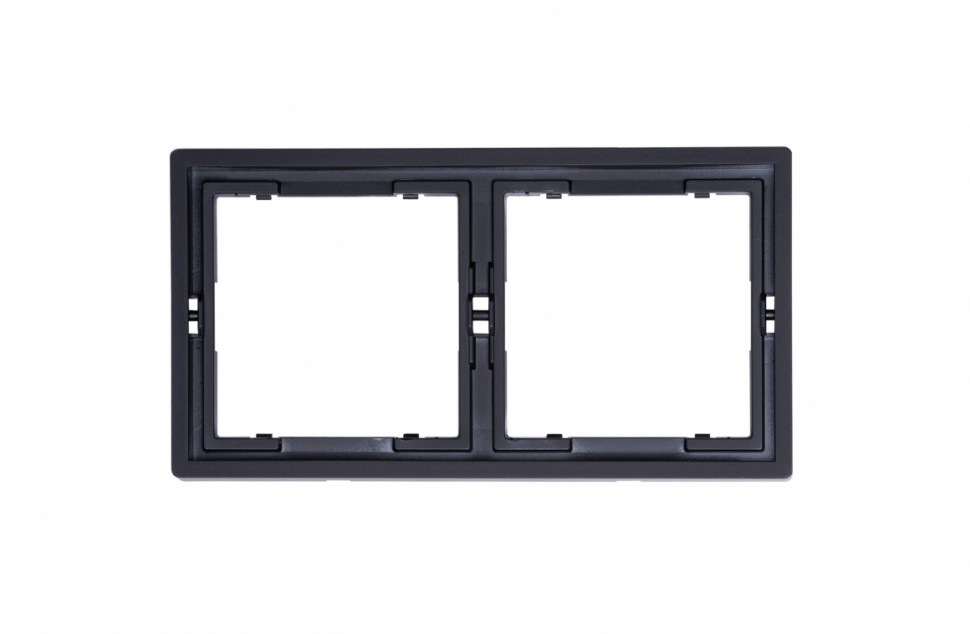 Рамка 2 поста горизонтальная MIKAMI черный soft touch фото 1 — Дзинь ля-ля