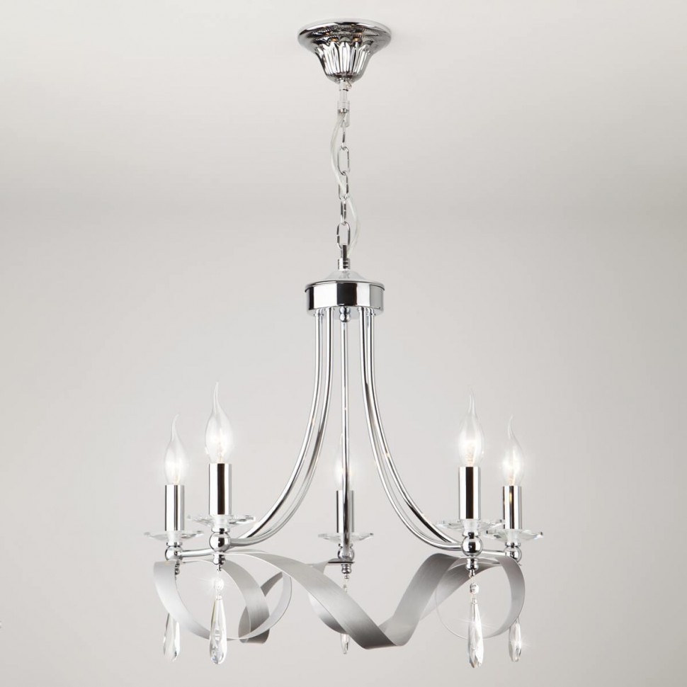 Подвесная люстра Eurosvet 60064/5 хром фото 1 &mdash; Дзинь ля-ля