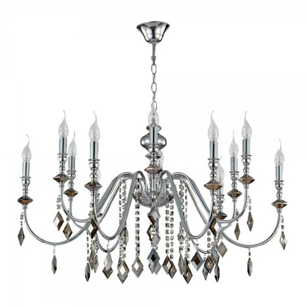 Подвесная люстра Crystal Lux MERCEDES SP6+6 CHROME/SMOKE &mdash; Дзинь ля-ля