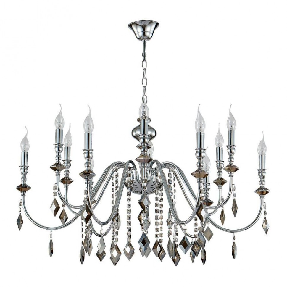 Подвесная люстра Crystal Lux MERCEDES SP6+6 CHROME/SMOKE фото 1 &mdash; Дзинь ля-ля