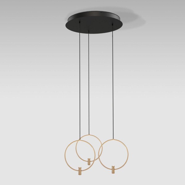 Подвесная светодиодная люстра Eurosvet Layla 50257/3 Led черный/ латунь &mdash; Дзинь ля-ля