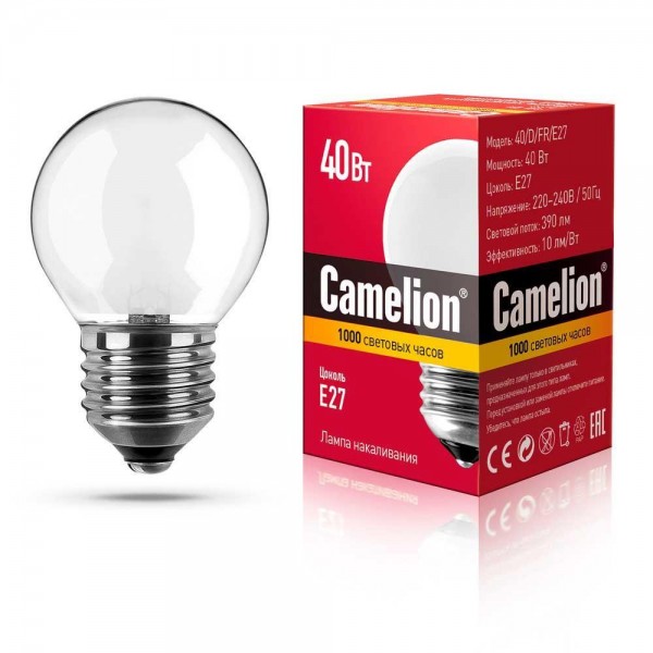 Лампа накаливания Camelion E27 40W 40/D/FR/E27 9869 — Дзинь ля-ля