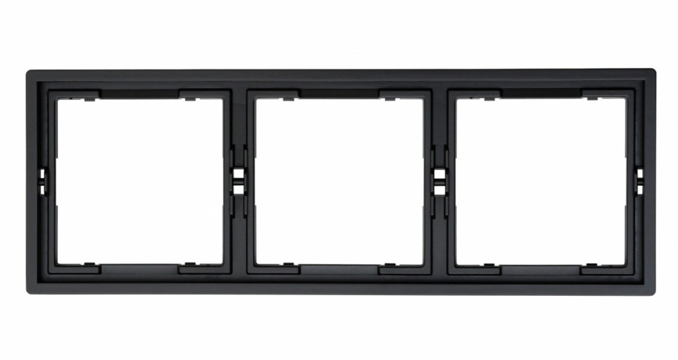 Рамка 3 поста горизонтальная MIKAMI черный фото 1 — Дзинь ля-ля