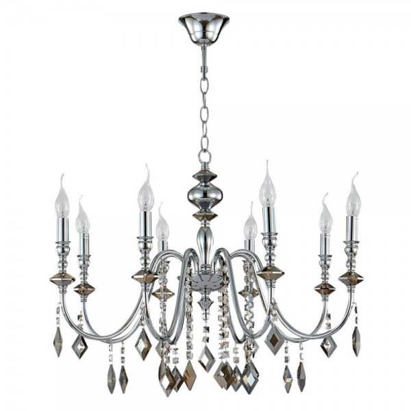 Подвесная люстра Crystal Lux MERCEDES SP8 CHROME/SMOKE &mdash; Дзинь ля-ля