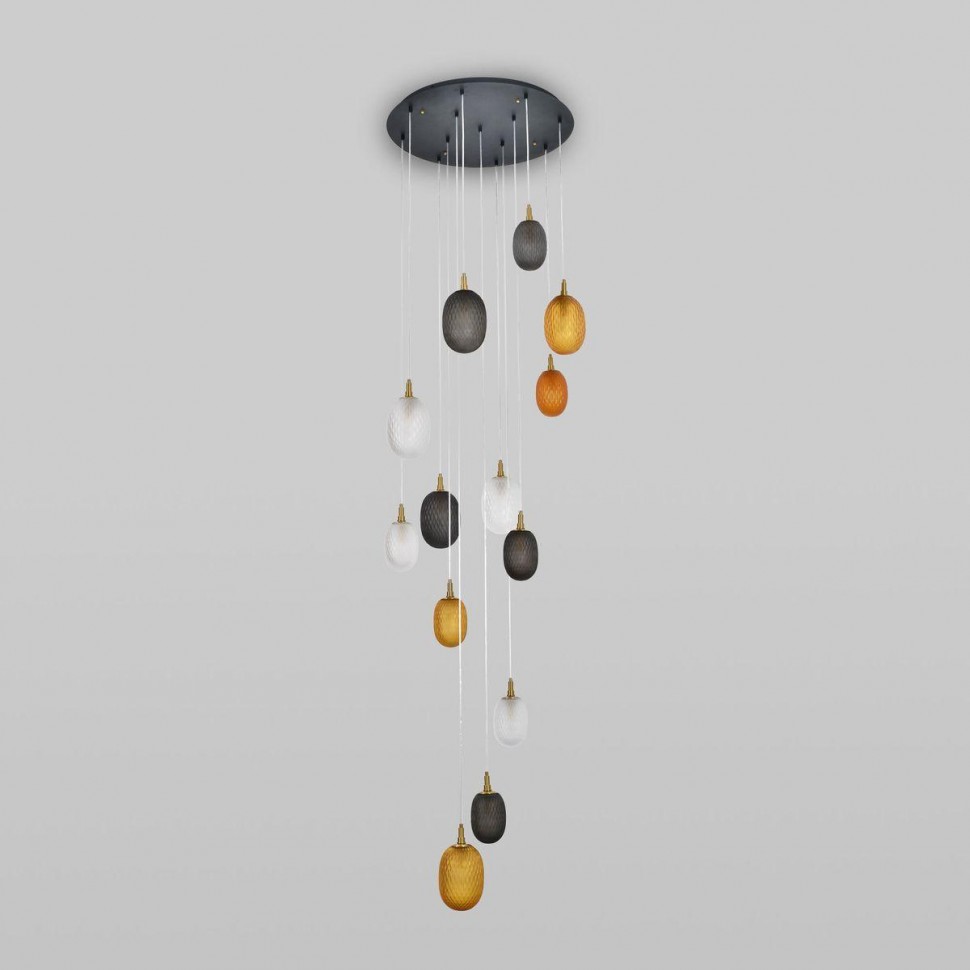 Подвесная люстра Eurosvet Pineapple 50266 дымчатый/прозрачный/янтарный фото 1 &mdash; Дзинь ля-ля