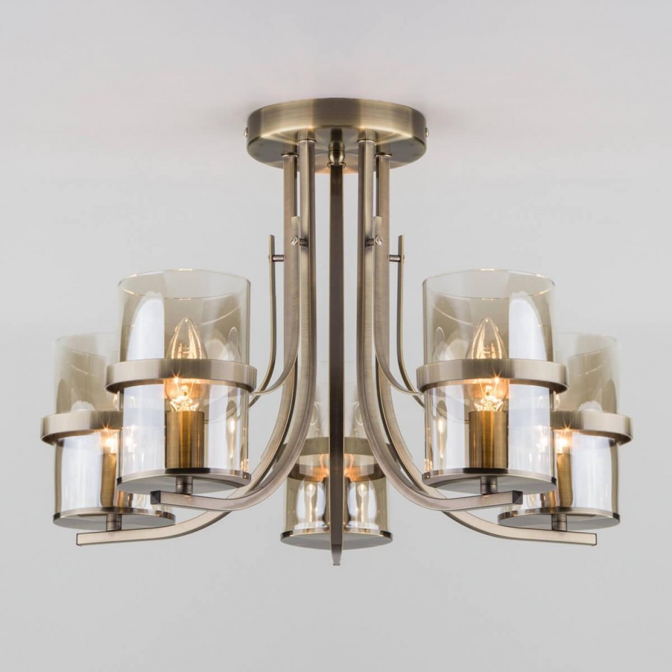 Потолочная люстра Eurosvet 60085/5 античная бронза фото 1 &mdash; Дзинь ля-ля