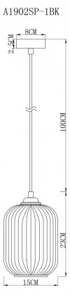 Подвесной светильник Arte Lamp Arwen A1902SP-1BK фото 4 &mdash; Дзинь ля-ля