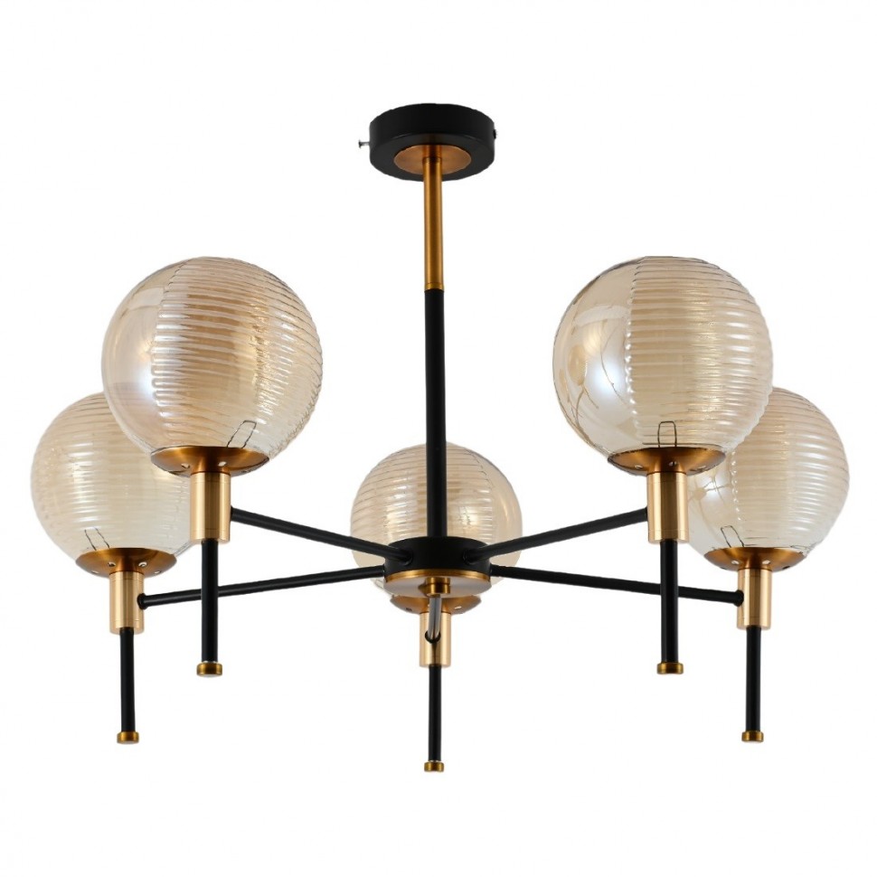 Светильник в стиле модерн 10178/5MBK+GD+BRS AMB ЭкономСвет фото 1 &mdash; Дзинь ля-ля