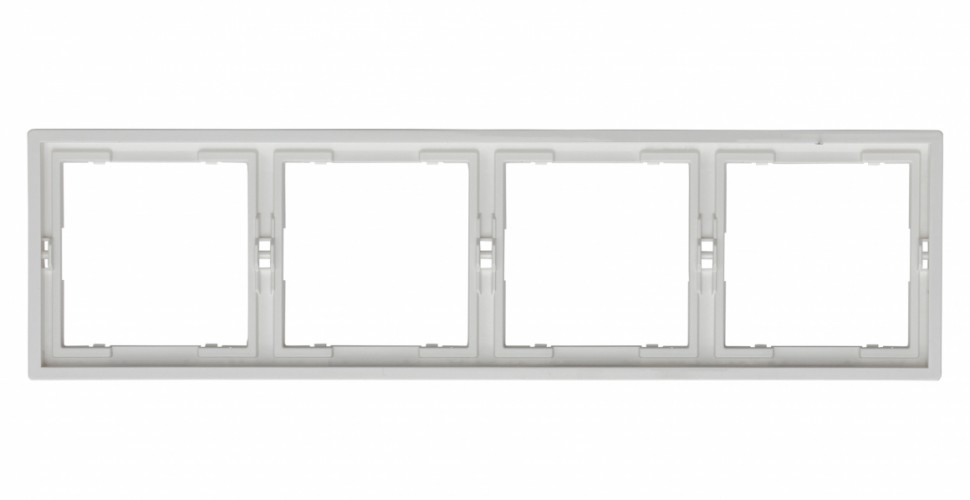 Рамка 4 поста горизонтальная MIKAMI белый глянцевый фото 1 — Дзинь ля-ля