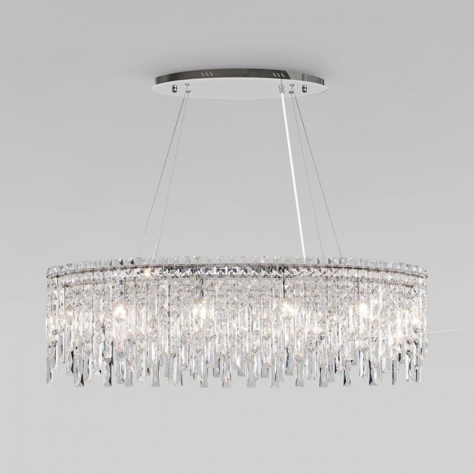 Подвесная люстра Eurosvet Blitz 60159/10 хром/ прозрачный хрусталь Strotskis Smart фото 1 &mdash; Дзинь ля-ля