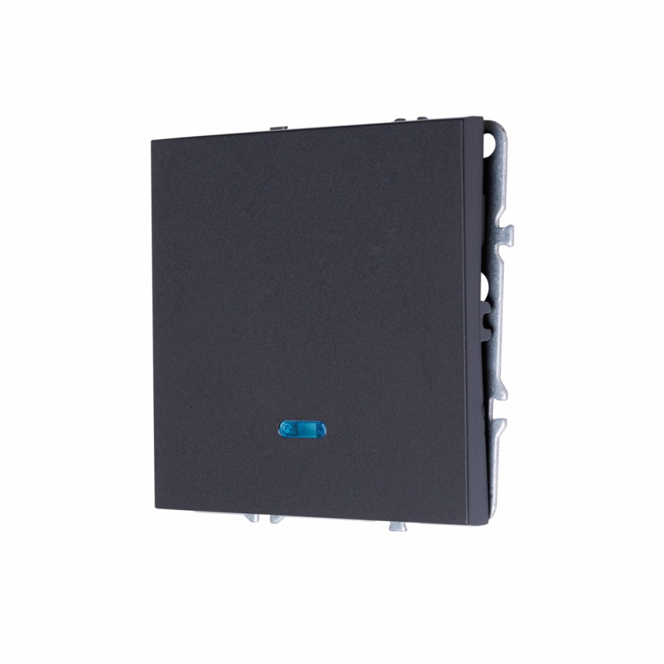 Переключатель одноклавишный проходной с подсветкой MIKAMI 16 А, 250 В черный soft touch фото 1 — Дзинь ля-ля