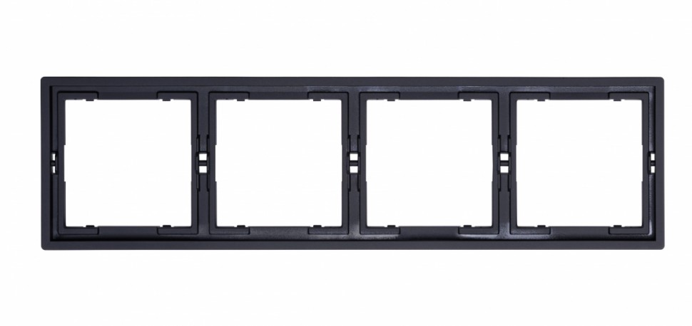 Рамка 4 поста горизонтальная MIKAMI черный soft touch фото 1 — Дзинь ля-ля