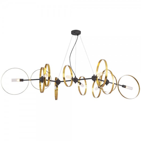 Подвесная люстра Crystal Lux Armonica SP8 Black/Brass V2 &mdash; Дзинь ля-ля