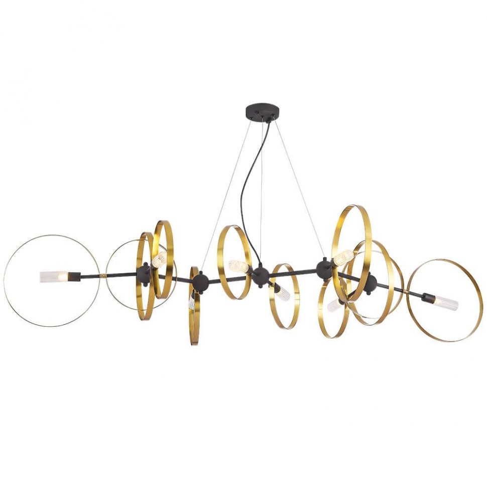 Подвесная люстра Crystal Lux Armonica SP8 Black/Brass V2 фото 1 &mdash; Дзинь ля-ля