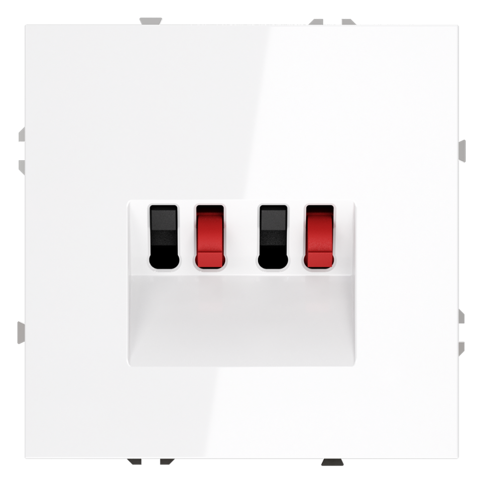 Розетка акустическая встраиваемая VOLTUM S70 4-местная, (белый глянцевый) фото 1 — Дзинь ля-ля