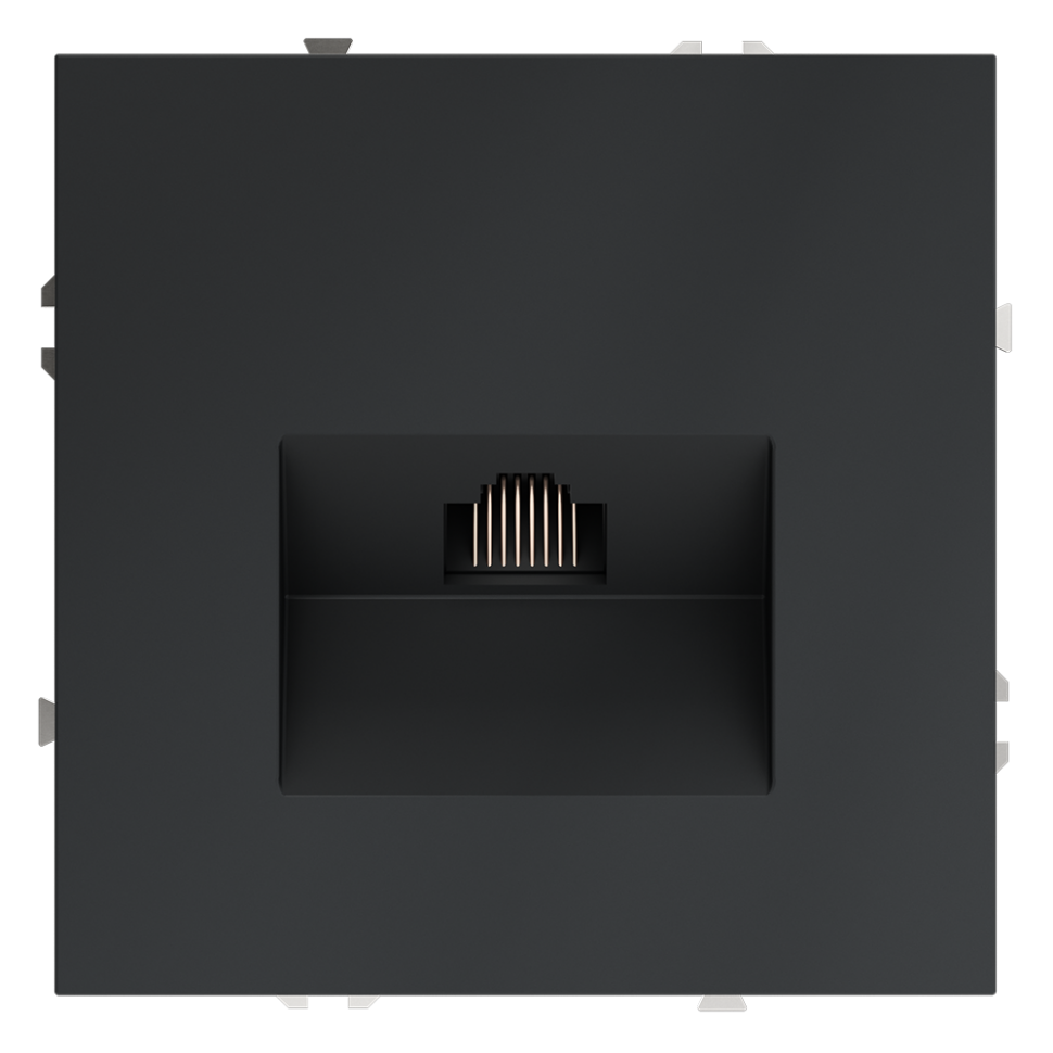 Розетка компьютерная встраиваемая VOLTUM S70 RJ45 кат.6, (графит) фото 1 &mdash; Дзинь ля-ля