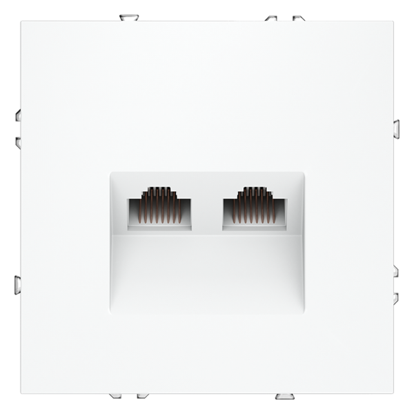 Розетка компьютерная встраиваемая VOLTUM S70 двойная RJ45+RJ45 кат.6, (белый матовый) — Дзинь ля-ля