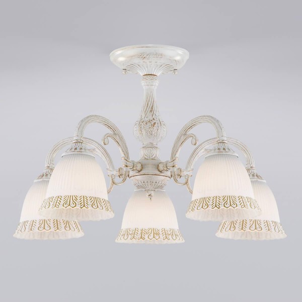 Потолочная люстра Eurosvet Campina 60107/5 белый с золотом &mdash; Дзинь ля-ля