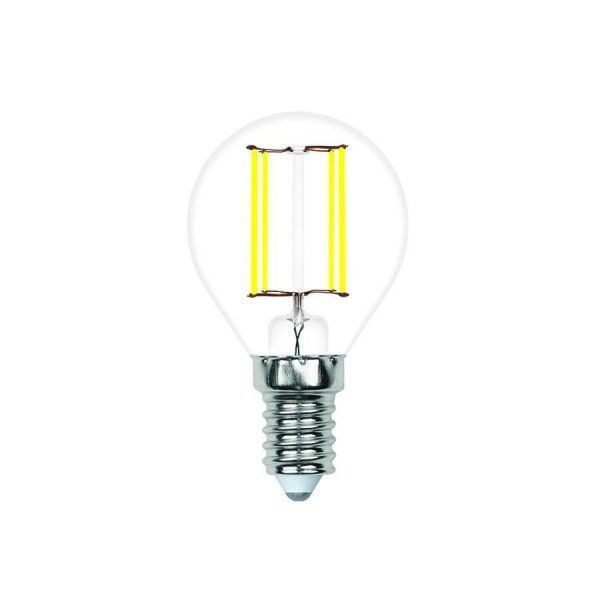 Лампа светодиодная филаментная Volpe E14 4W 4000K прозрачная LED-G45-4W/4000K/E14/CL/SLF UL-00008313 — Дзинь ля-ля