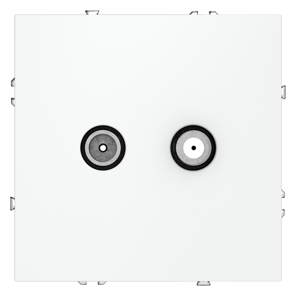 Розетка телевизионнная встраиваемая VOLTUM S70 оконечная TV+SAT, (белый матовый) фото 1 — Дзинь ля-ля