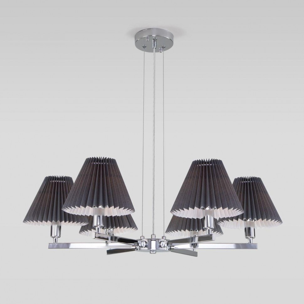 Подвесная люстра Eurosvet Peony 60136/6 хром/графит фото 1 &mdash; Дзинь ля-ля