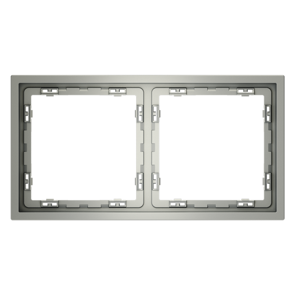 Рамка пластиковая VOLTUM S70 на 2 поста, (сталь) фото 1 — Дзинь ля-ля